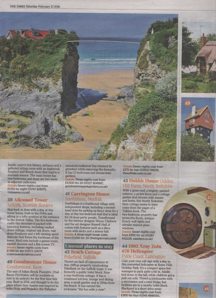 Beach Cottage, Pakefield in The Times